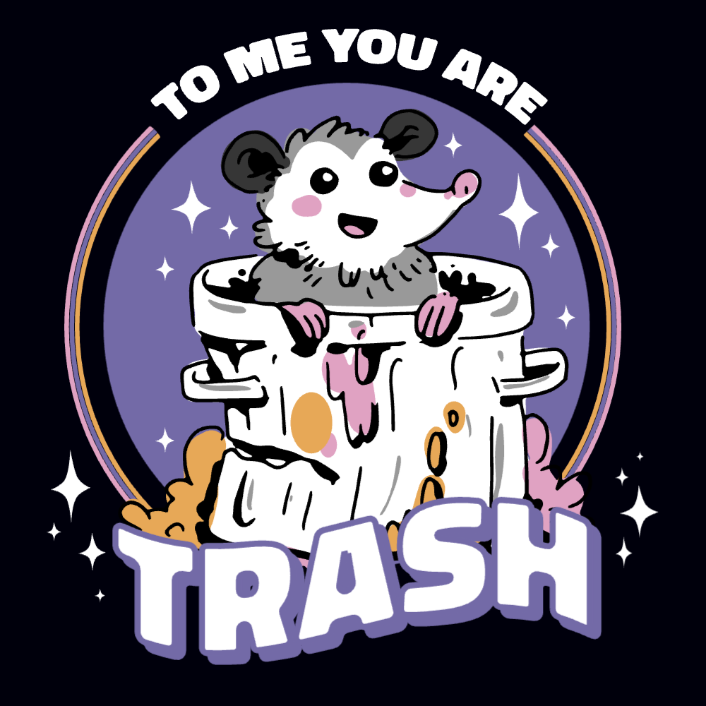 Cute trash possum editable t-shirt template
