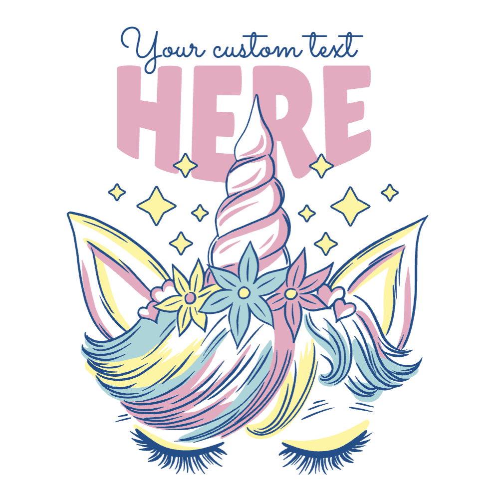 Cute unicorn horn editable t-shirt template | Create Designs