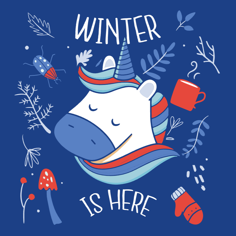 Cute winter unicorn editable t-shirt template | T-Shirt Maker