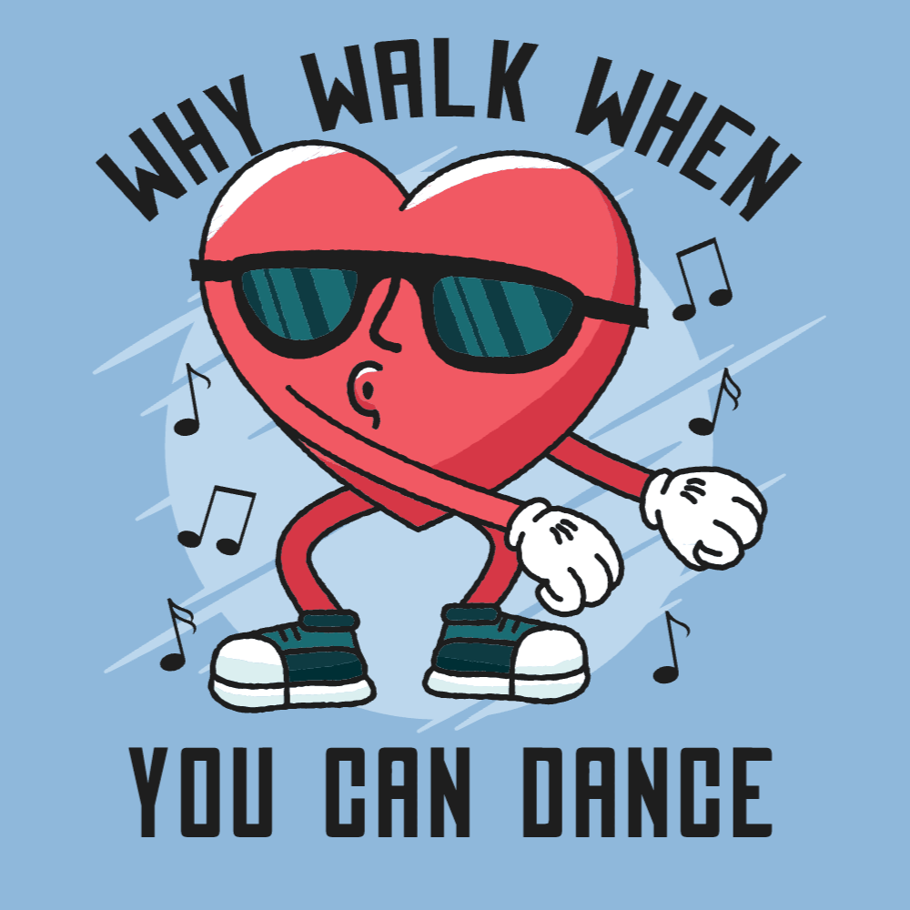 Dancing heart editable t-shirt template | Create Designs
