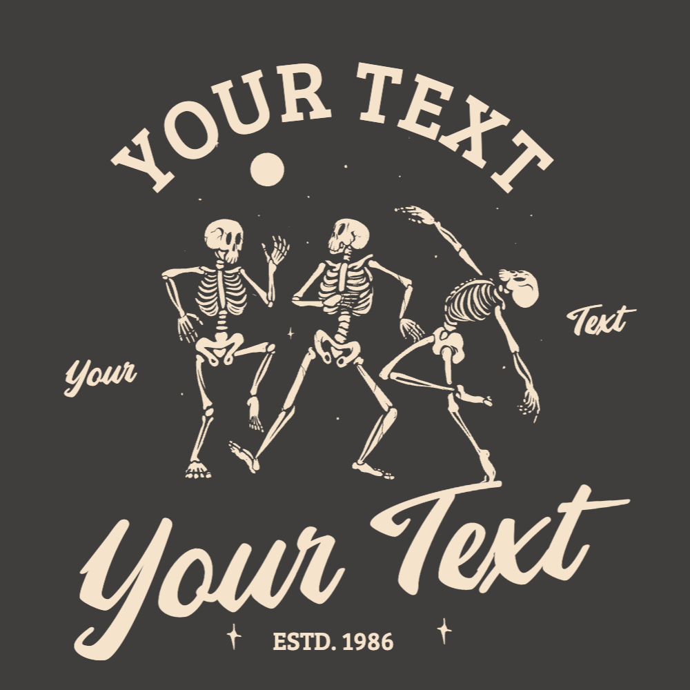 Dancing skeletons night editable t-shirt template