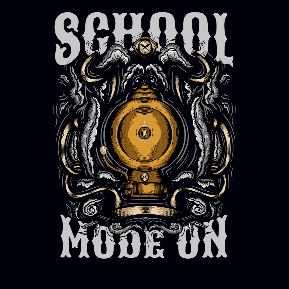 Dark school editable t-shirt template