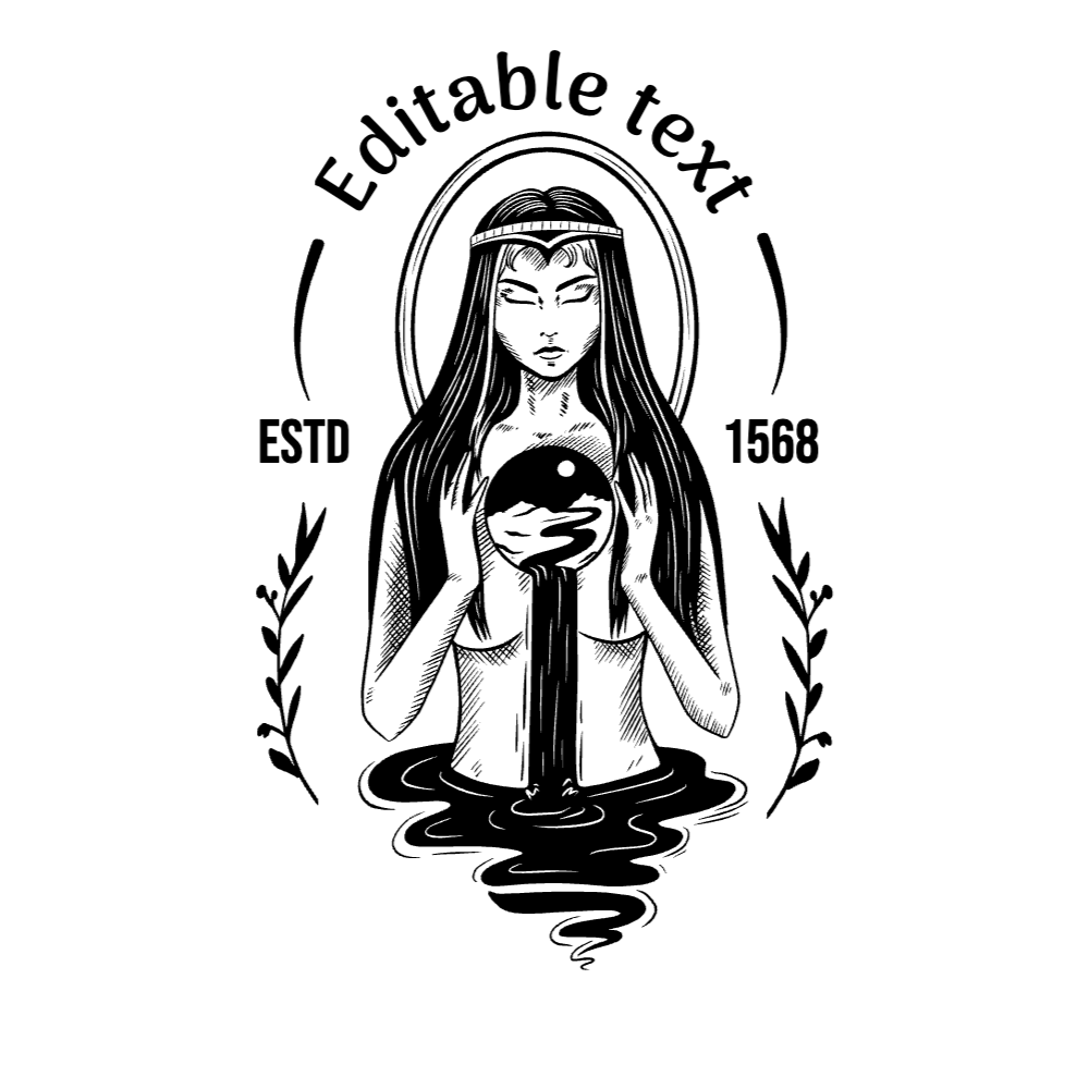 Dark water goddess editable t-shirt template | Create Online