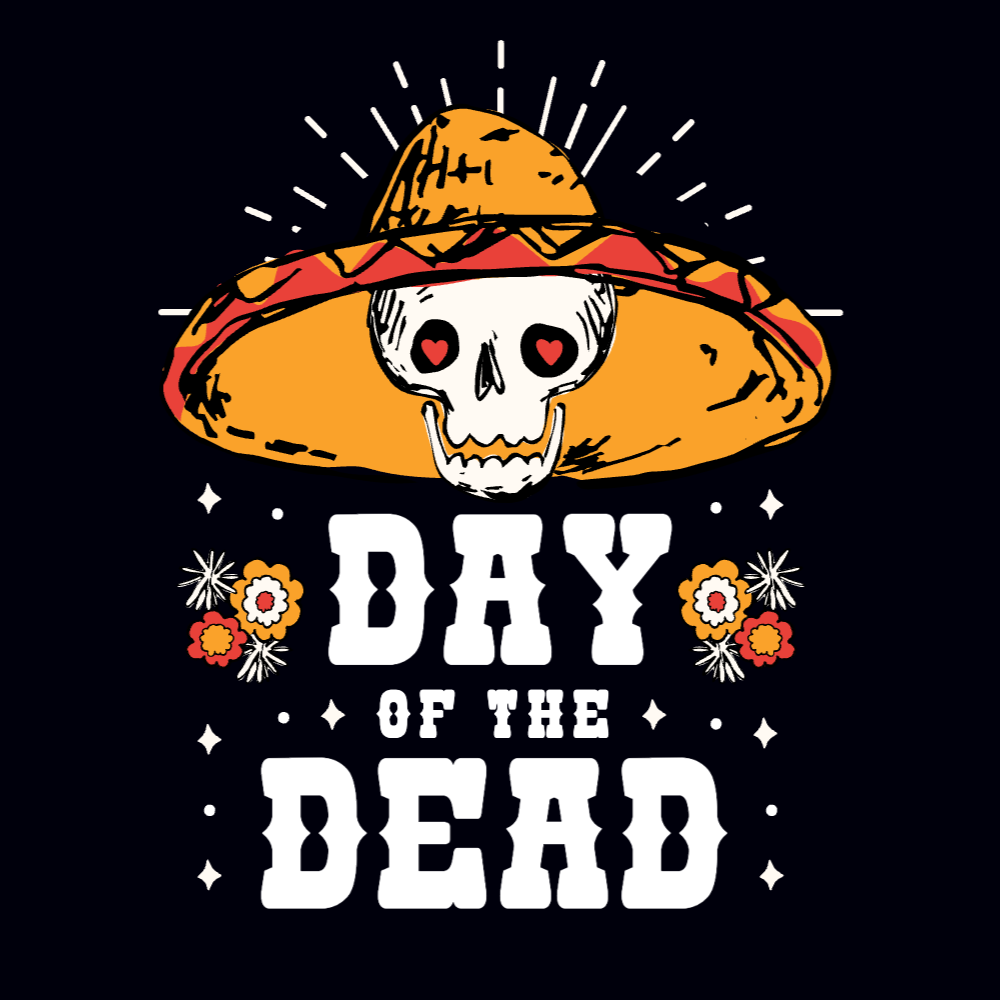Day of dead skull hat editable t-shirt template | Create Designs