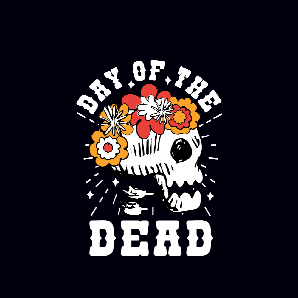 Day of the dead skull editable t-shirt template | Create Merch