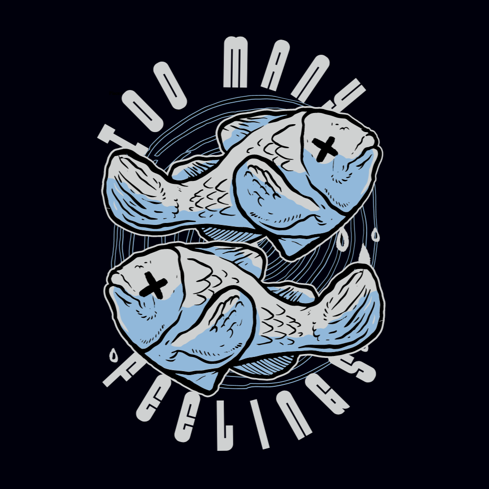 Dead fishes editable t-shirt template