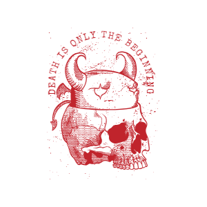 Death skull demon editable t-shirt design template