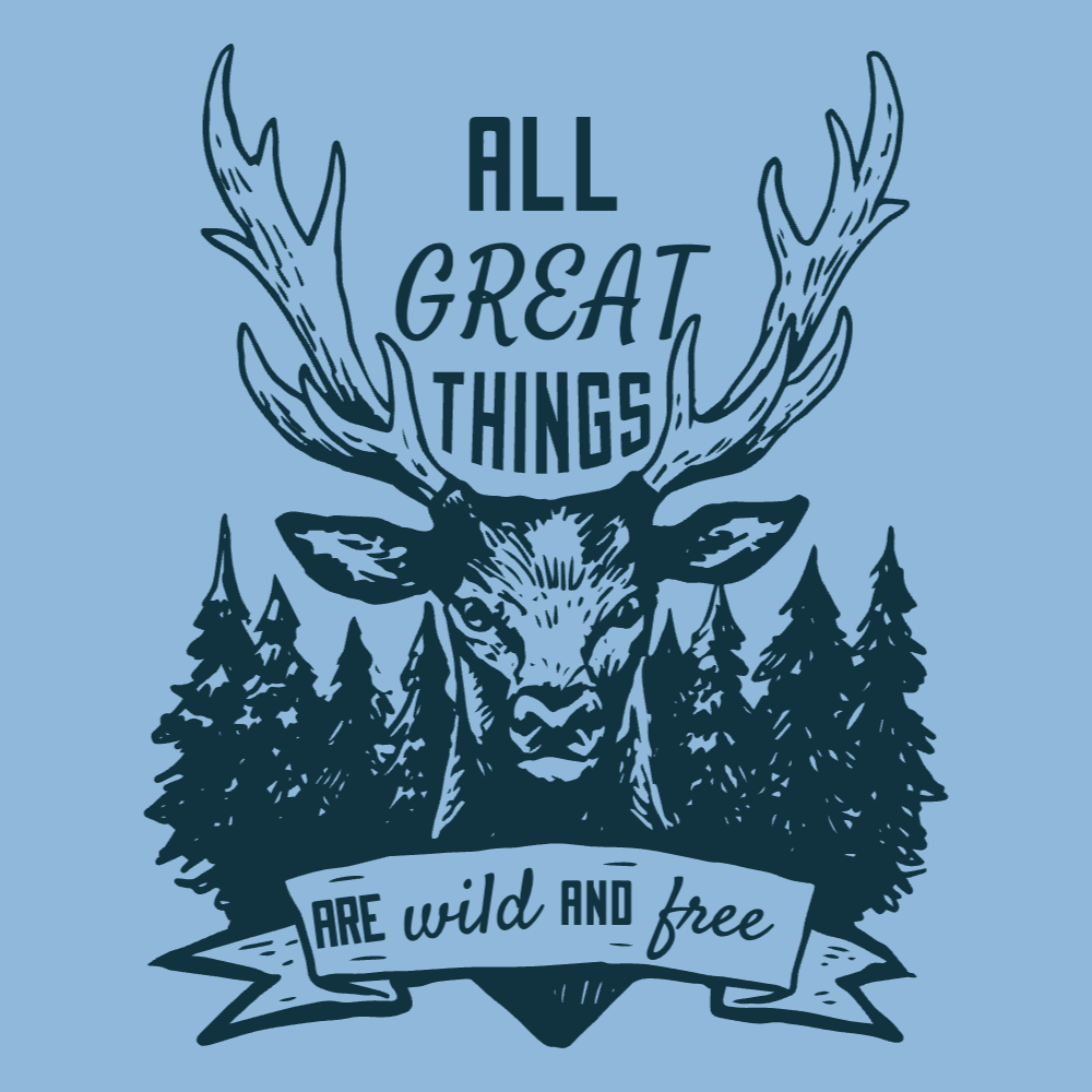Deer with antlers editable t-shirt template | Create Designs