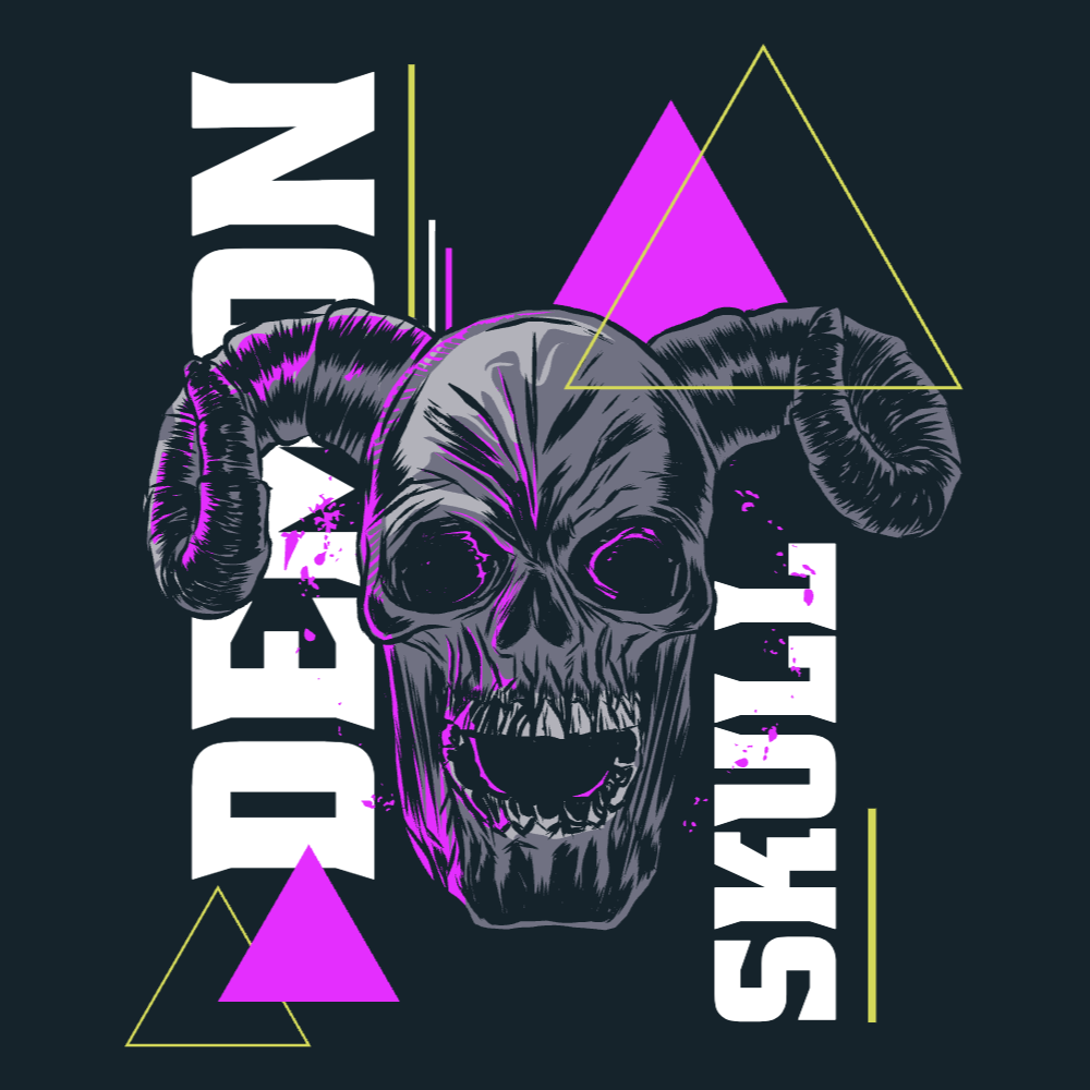 Demon skull monster editable t-shirt template | Create Designs