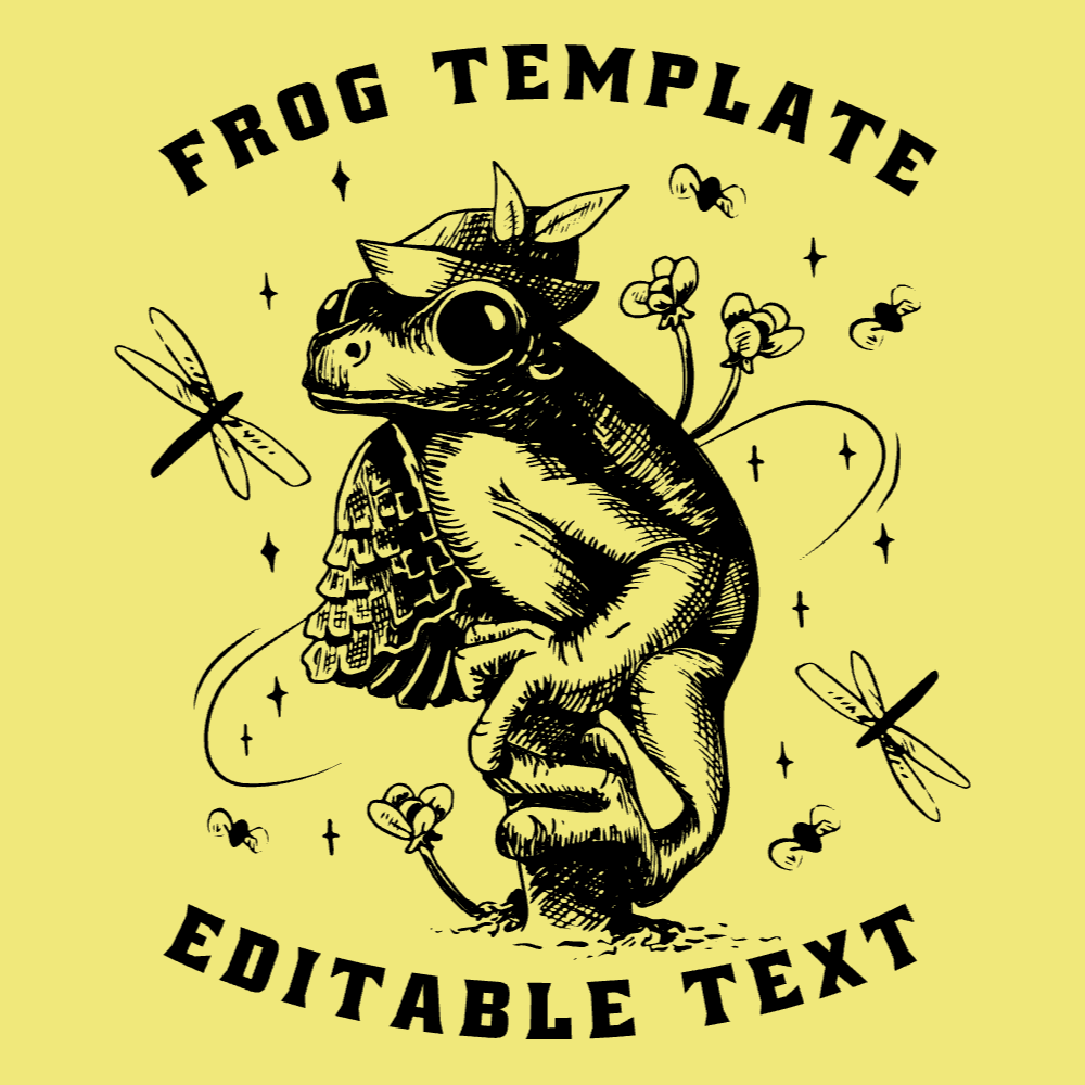 Detailed frog editable t-shirt template | Create Merch Online