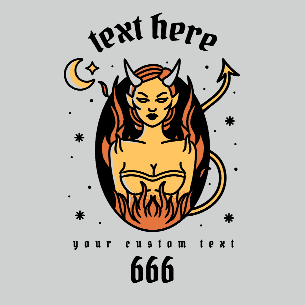 Devil woman Halloween editable t-shirt template | Create Merch Online