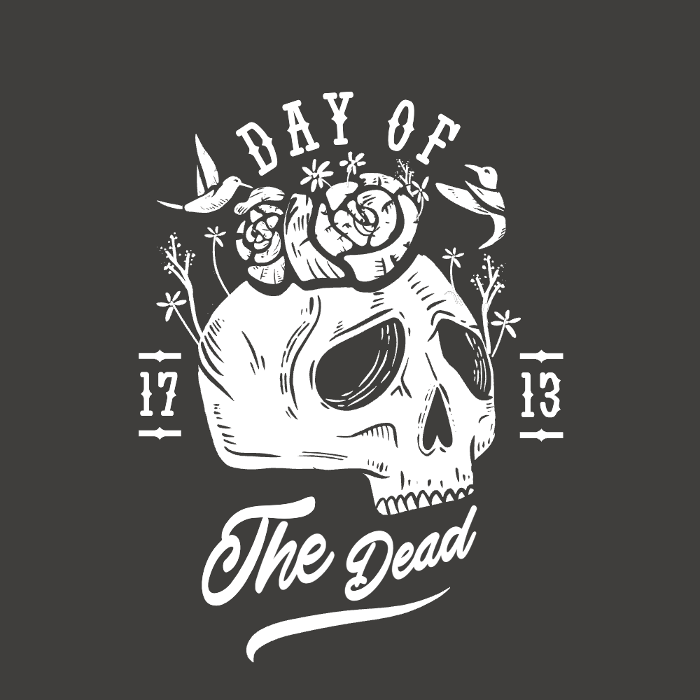 Dia de los muertos skull editable t-shirt template | Create Online