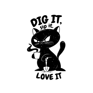 Angry black cat cartoon editable t-shirt design template