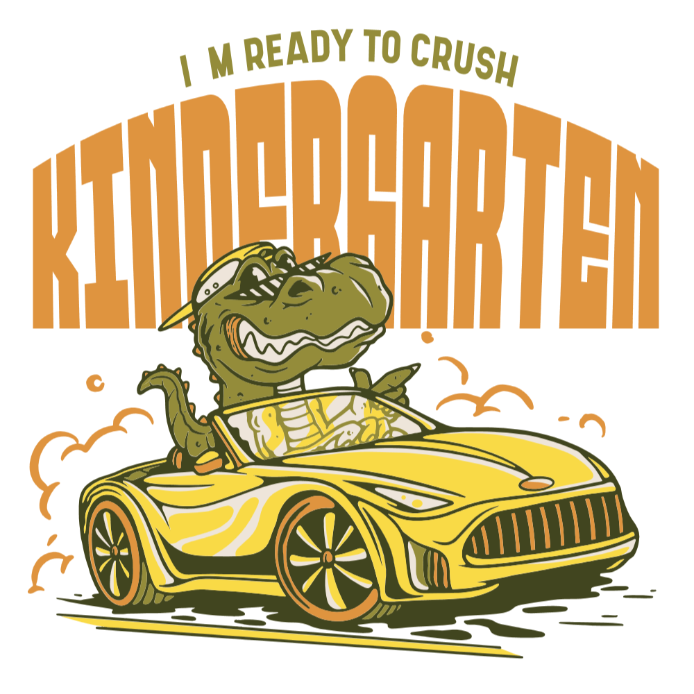 Dinosaur driving car editable t-shirt template