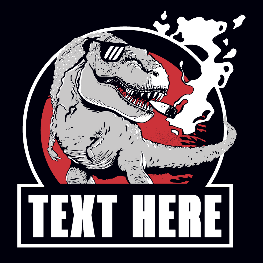 Dinosaur smoking editable t-shirt template