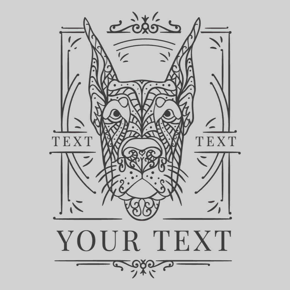 Dog head line art editable t-shirt template | Create Merch Online