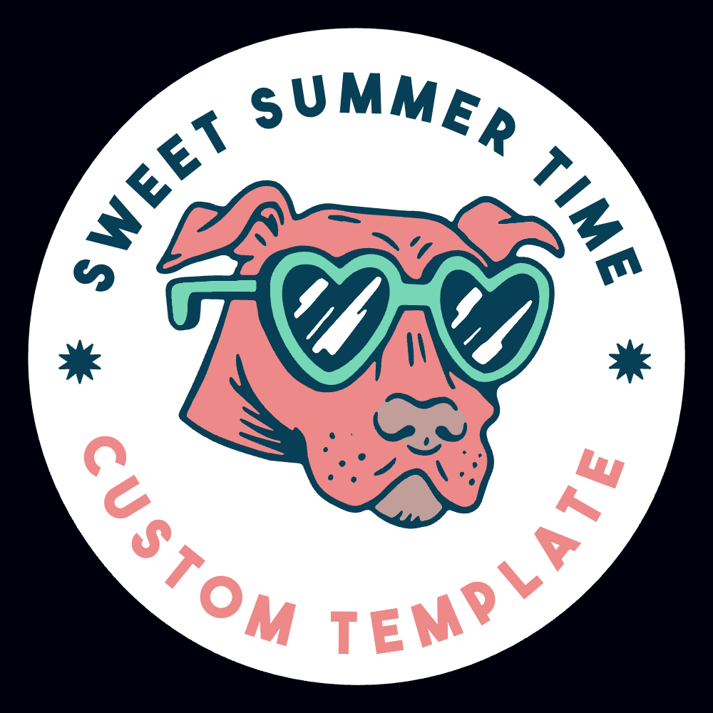 Dog heart sunglasses editable t-shirt template | Create Designs