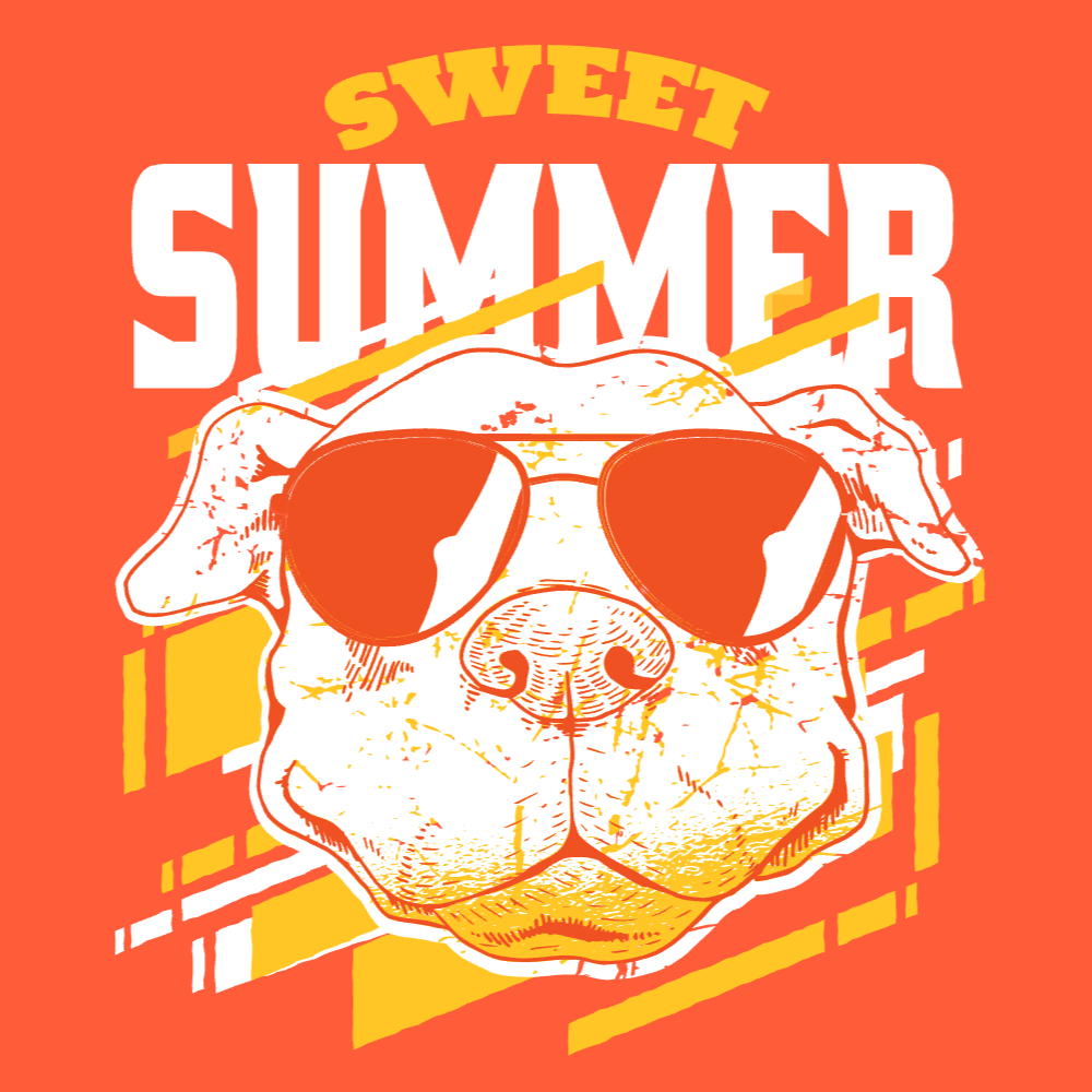 Dog summer editable t-shirt template | Create Online
