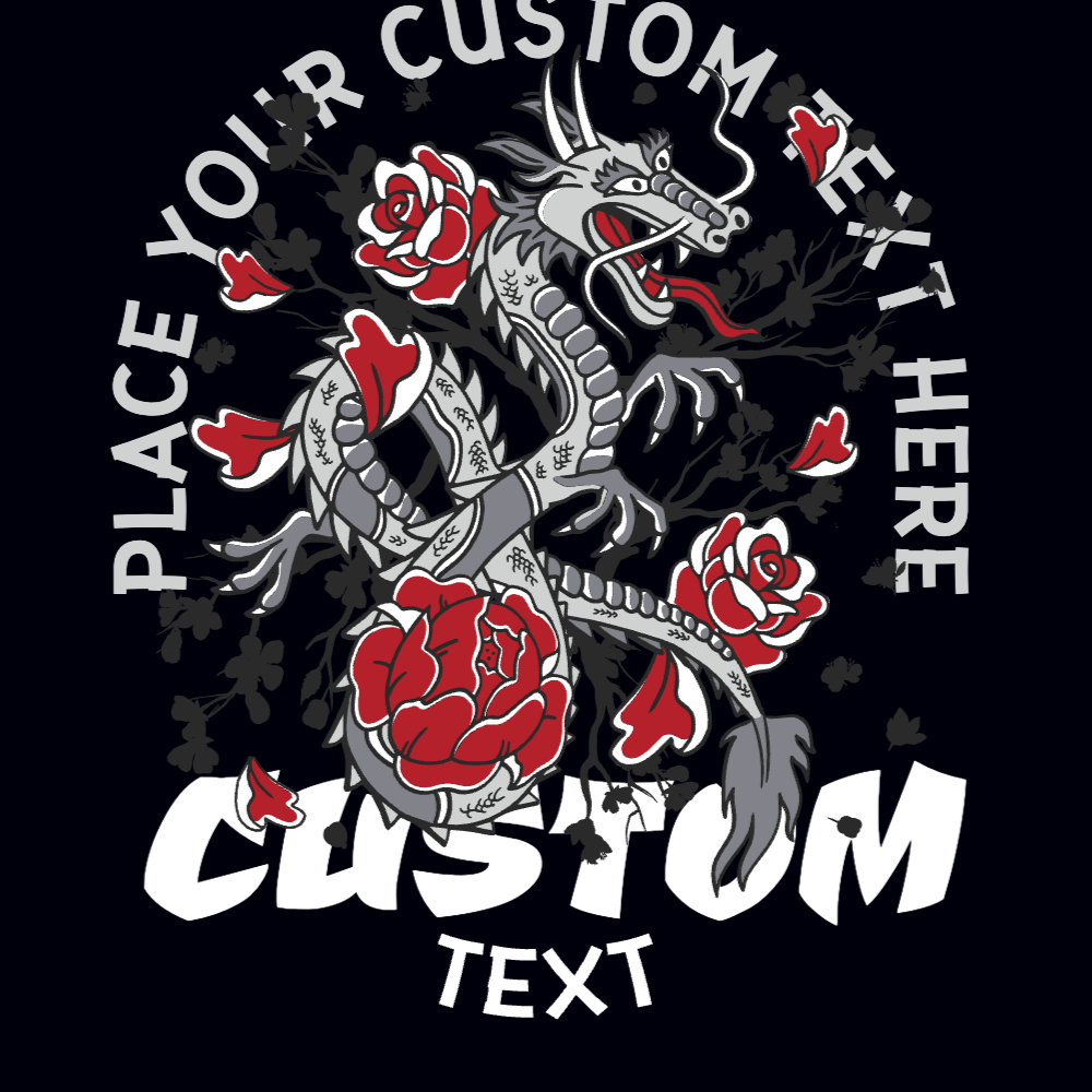Dragon and roses t-shirt template editable | Create Designs