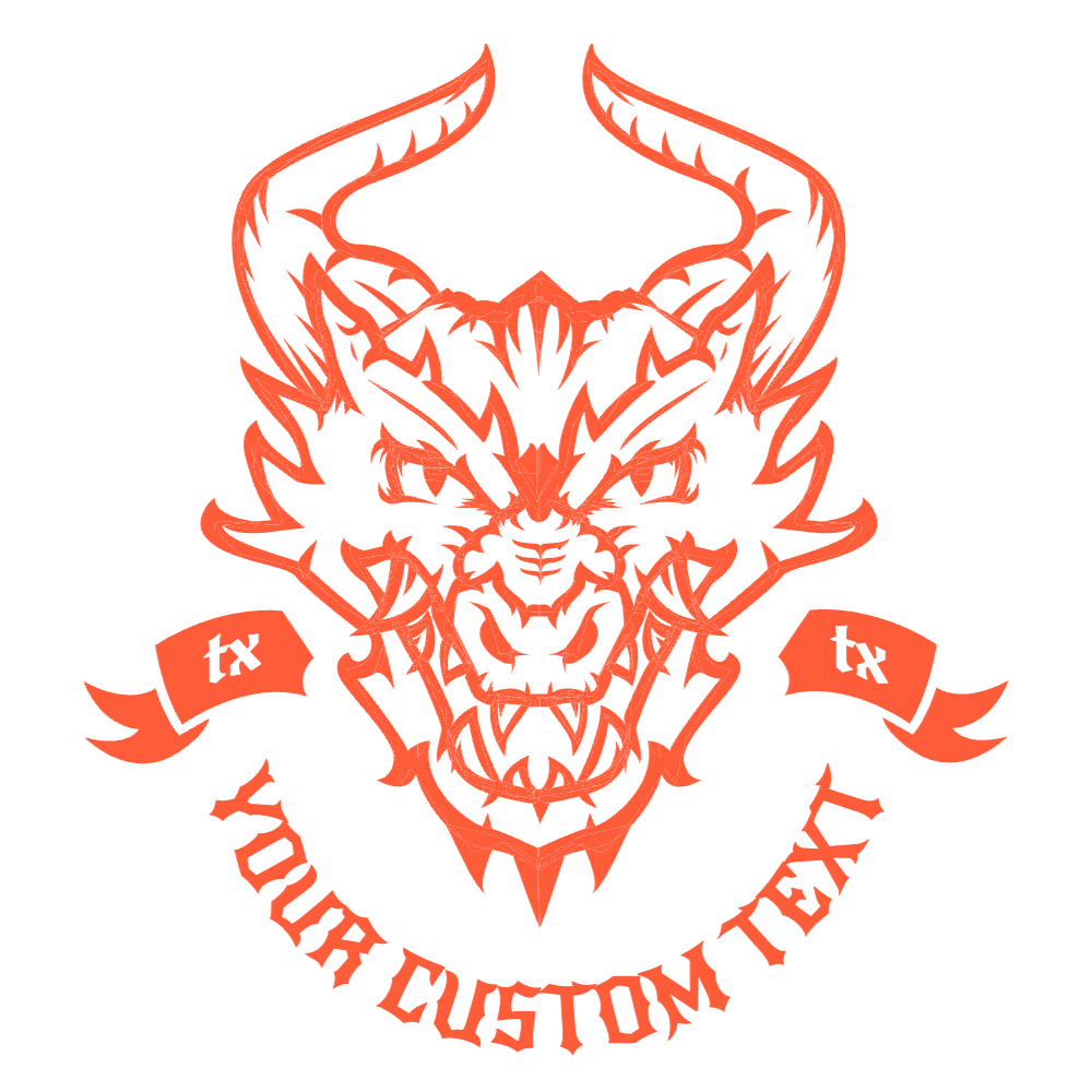 Dragon head badge editable t-shirt design template