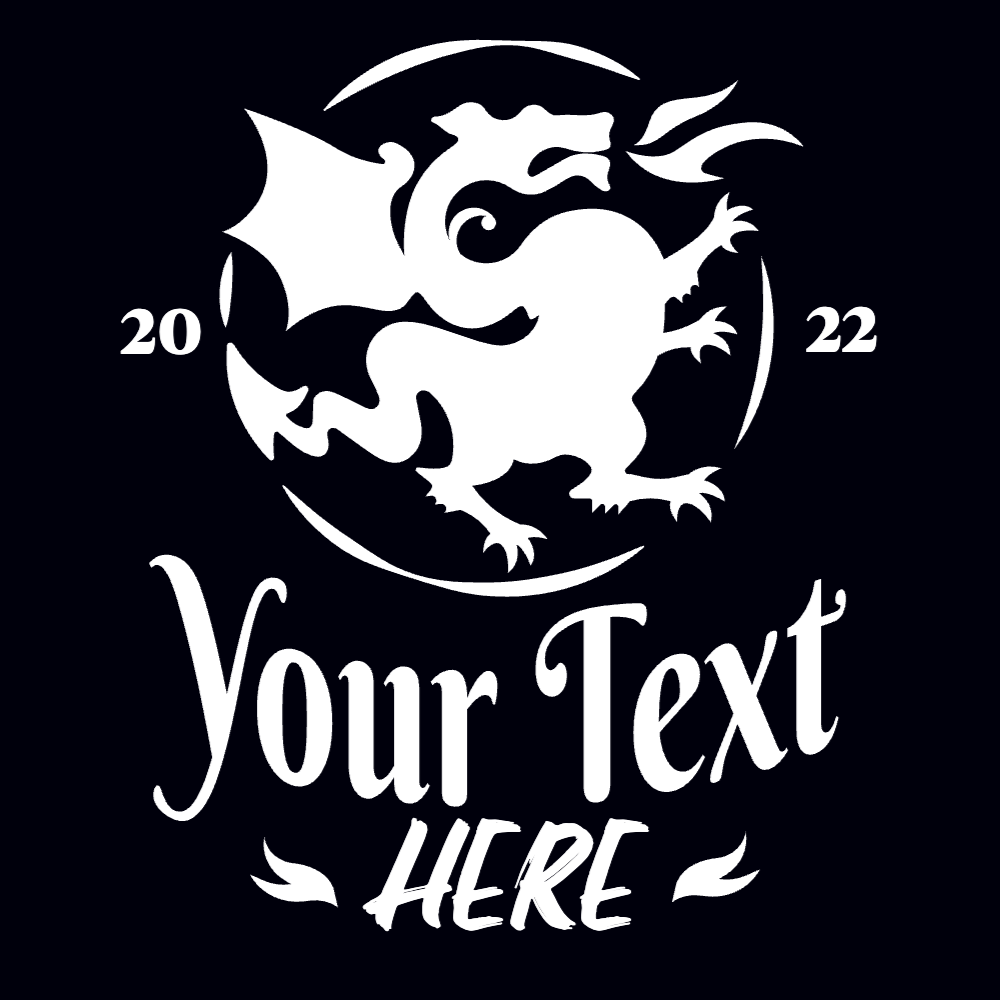 Dragon silhouette logo editable t-shirt template