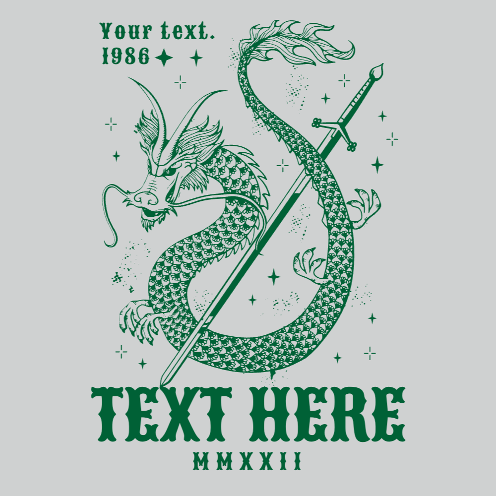 Dragon sword editable t-shirt template