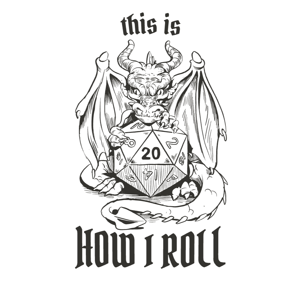 Dragon with rpg dice editable t-shirt template | Create Designs
