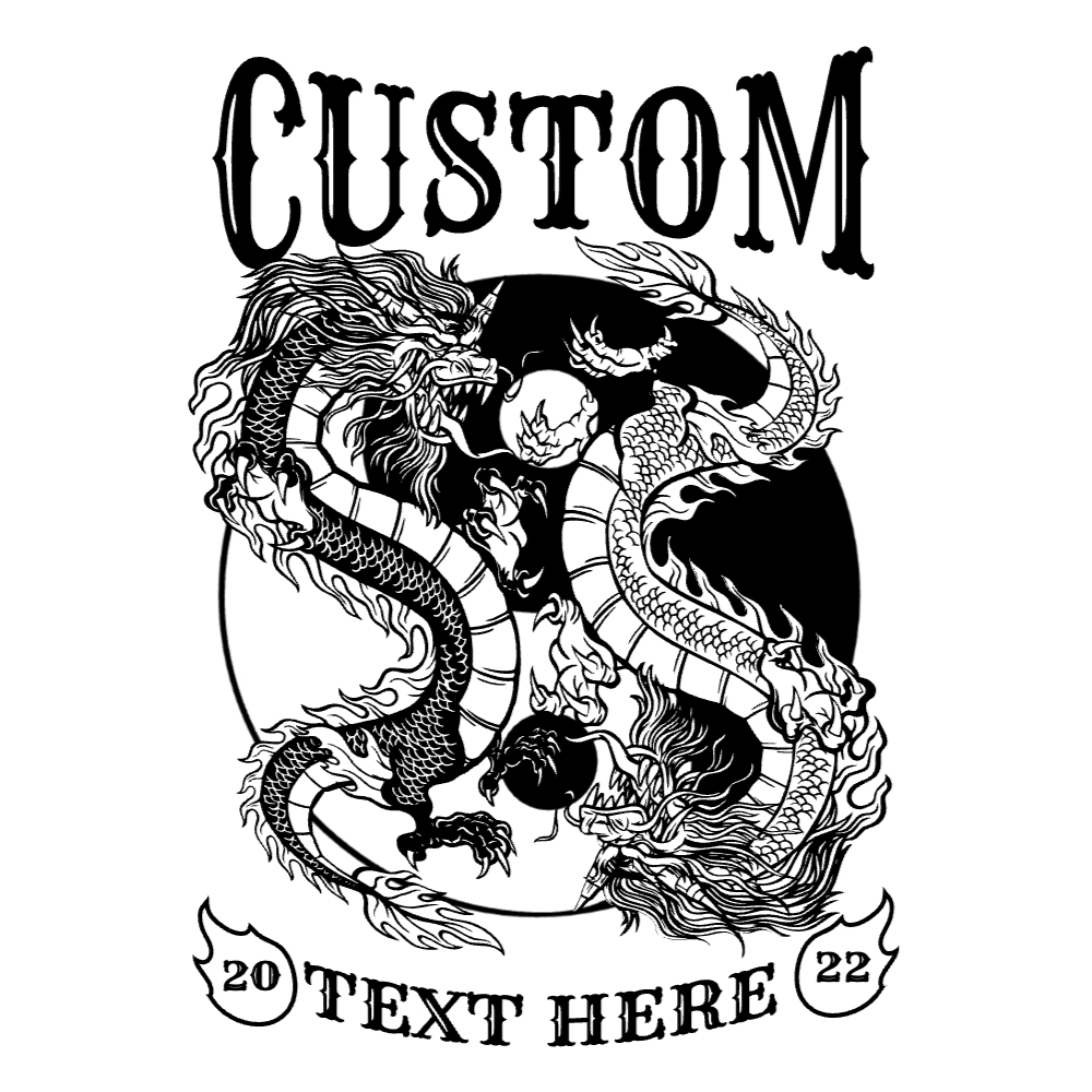 Dragon yin yang editable t-shirt template