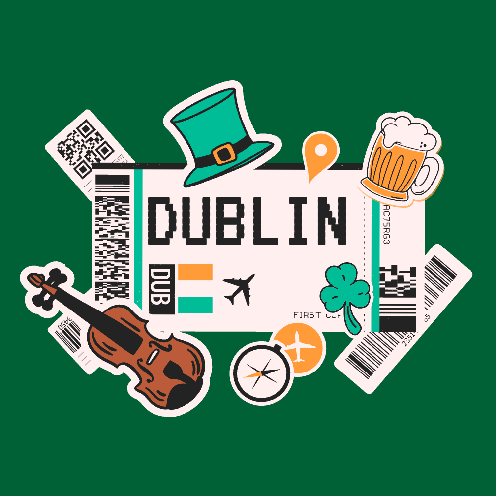 Dublin boarding pass editable t-shirt template | Create Merch