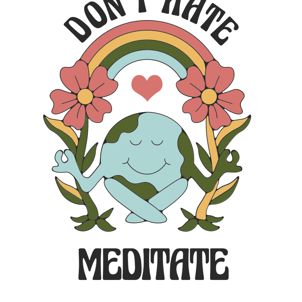 Earth meditating editable t-shirt template | Create Merch Online