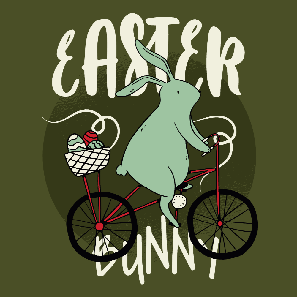 Easter bunny in bike t-shirt template editable | Create Designs