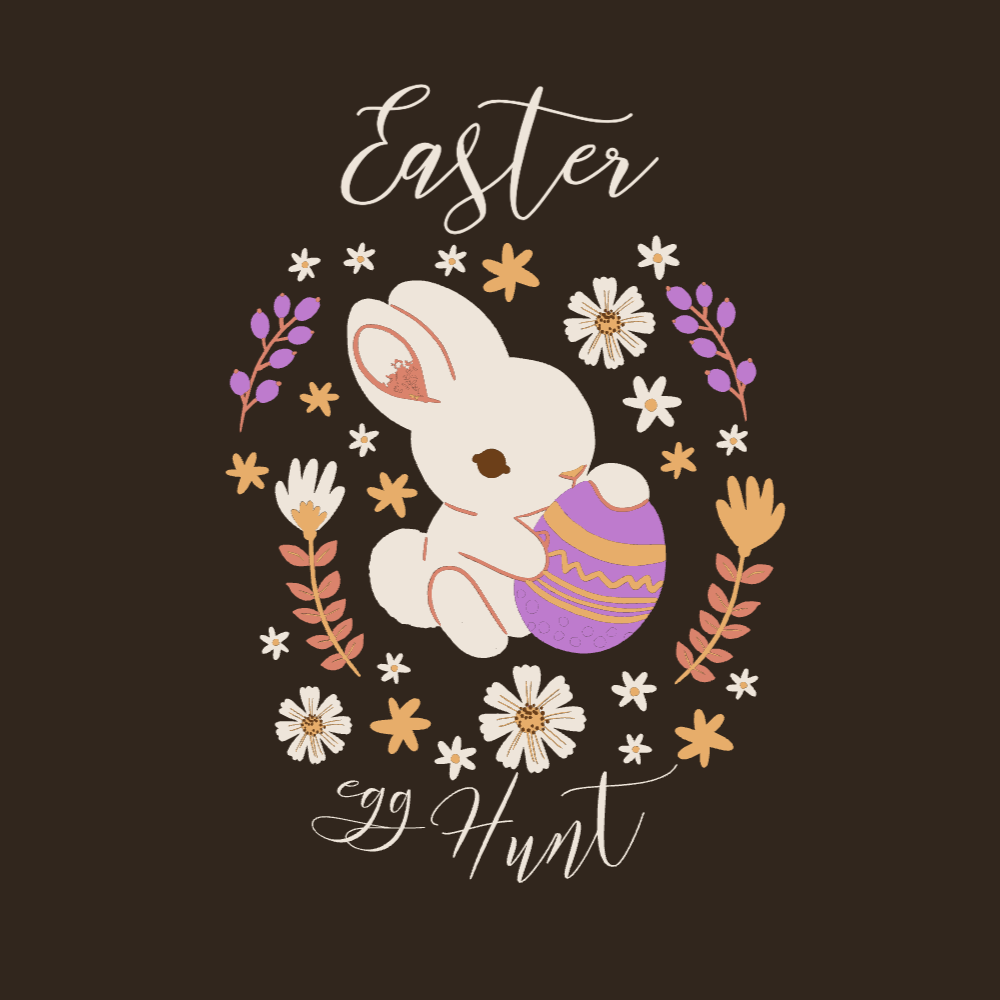 Easter bunny with egg editable t-shirt template | Create Merch Online