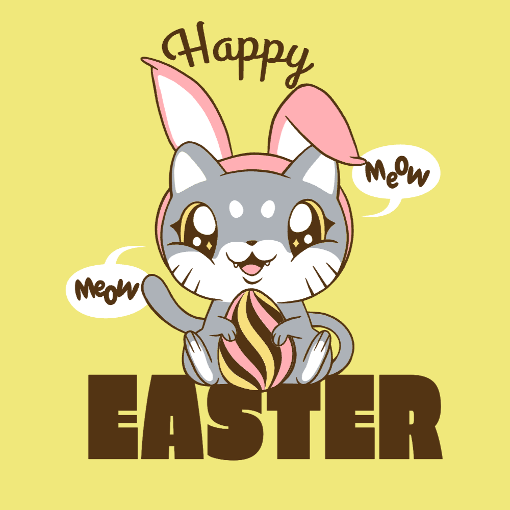 Easter cat t-shirt template editable | Create Online