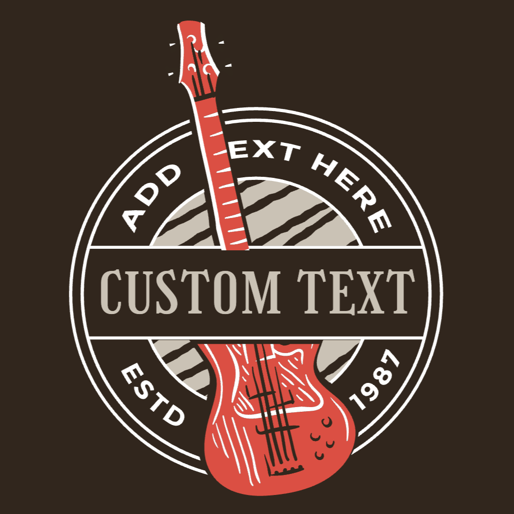 Electric guitar badge editable t-shirt template | Create Merch