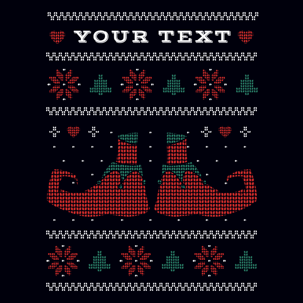 Elf shoes ugly sweater editable t-shirt template