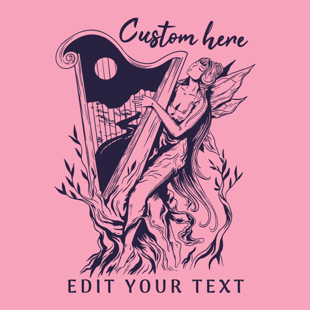 Fairy with harp editable t-shirt template | Create Designs