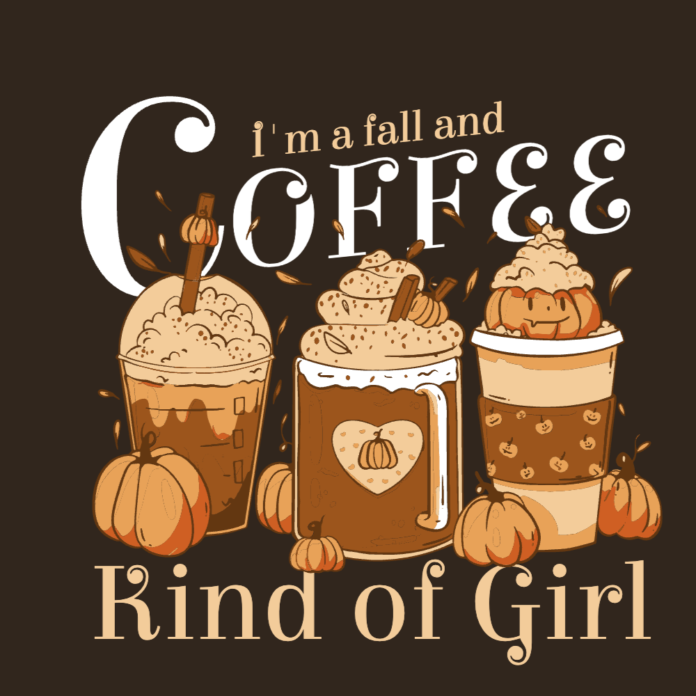 Fall coffees editable t-shirt template