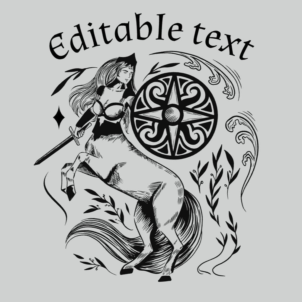 Female centaur editable t-shirt template | T-Shirt Maker