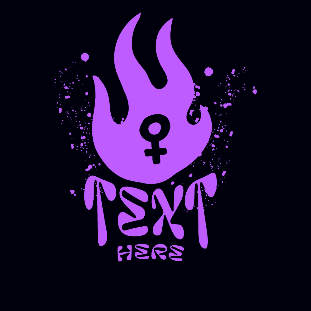 Feminist flame symbol editable t-shirt template | T-Shirt Maker