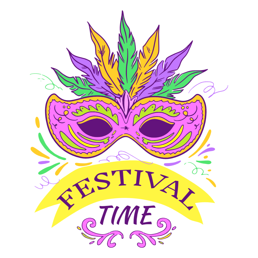 Festival Mardi gras mask editable t-shirt template