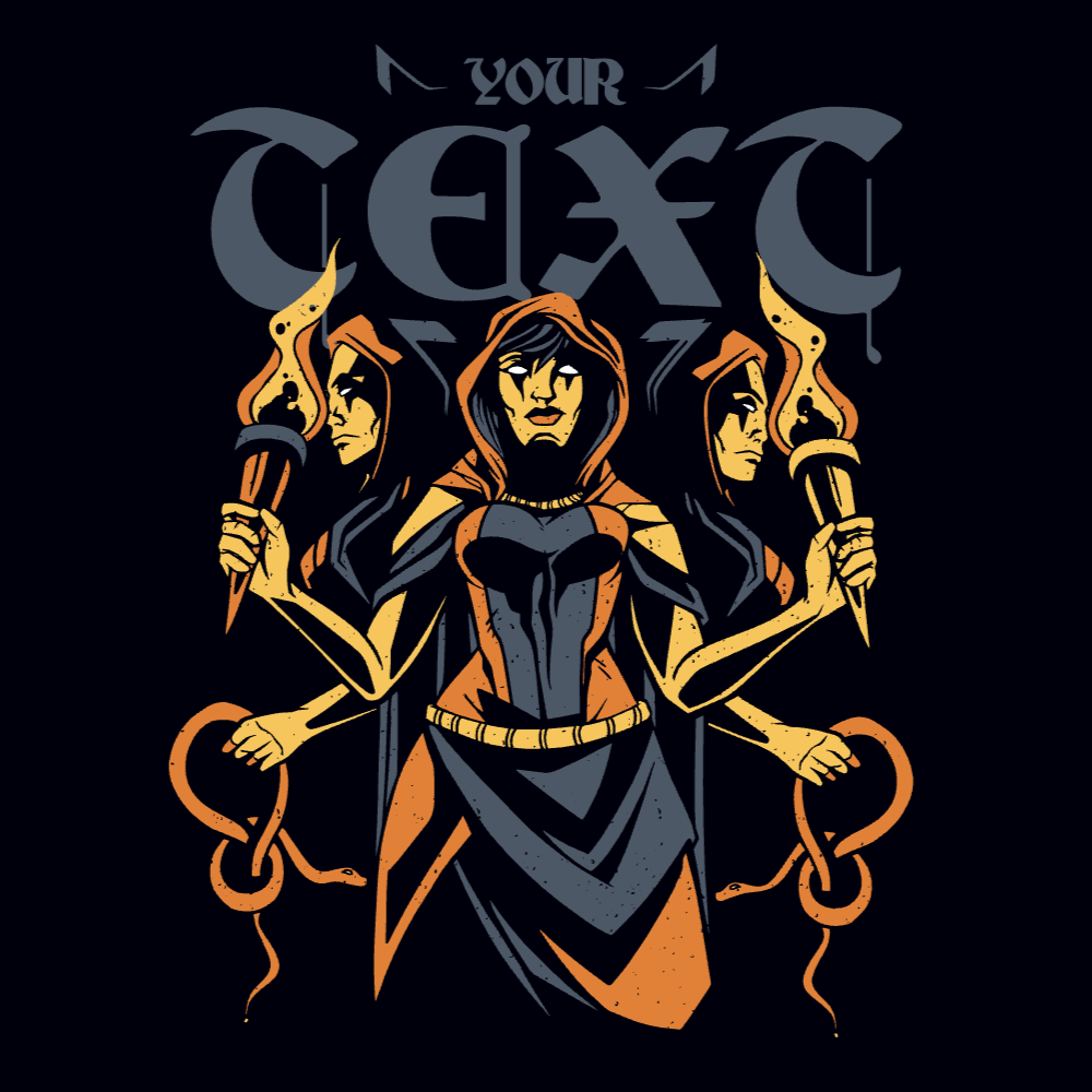 Witches editable t-shirt design template