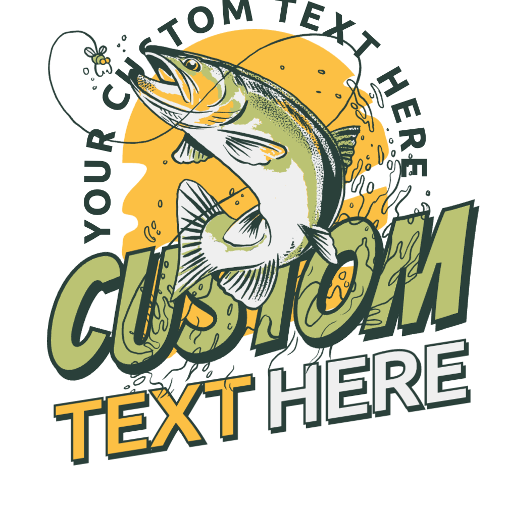 Fishing badge fish editable t-shirt template