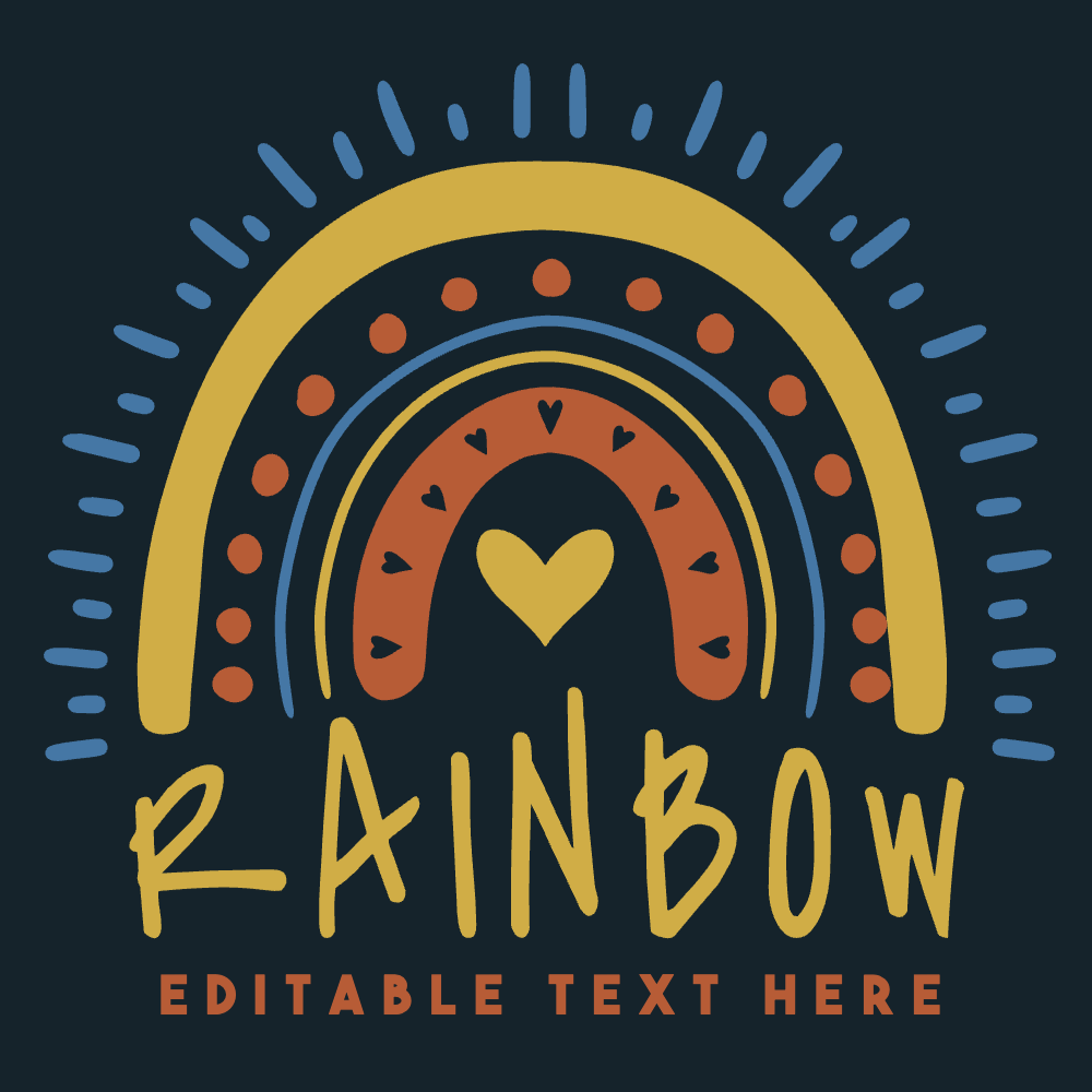Flat rainbow editable t-shirt template | Create Online