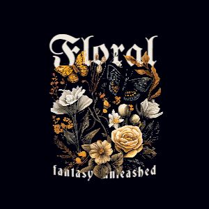 Floral Fantasy editable t-shirt template