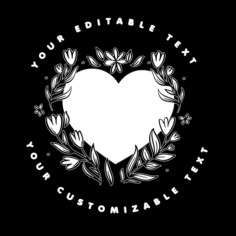 Floral heart badge editable t-shirt template | Create Merch