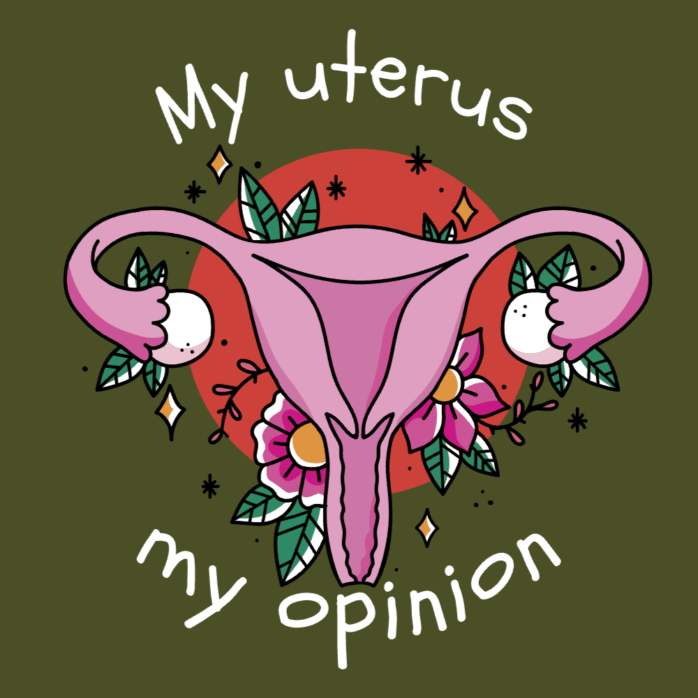 Floral uterus t-shirt template editable | Create Merch Online