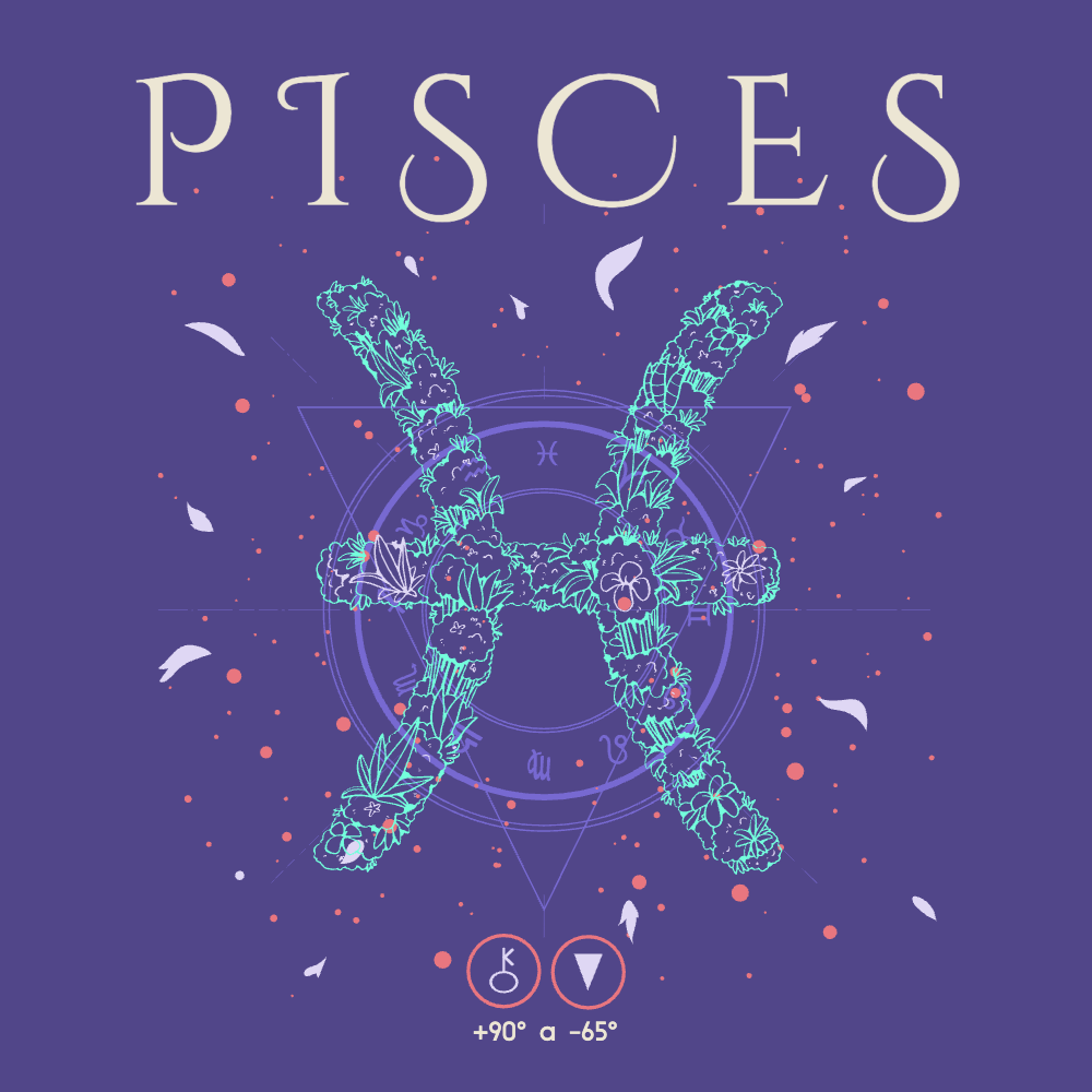 Floral zodiac Pisces editable t-shirt template | Create Online