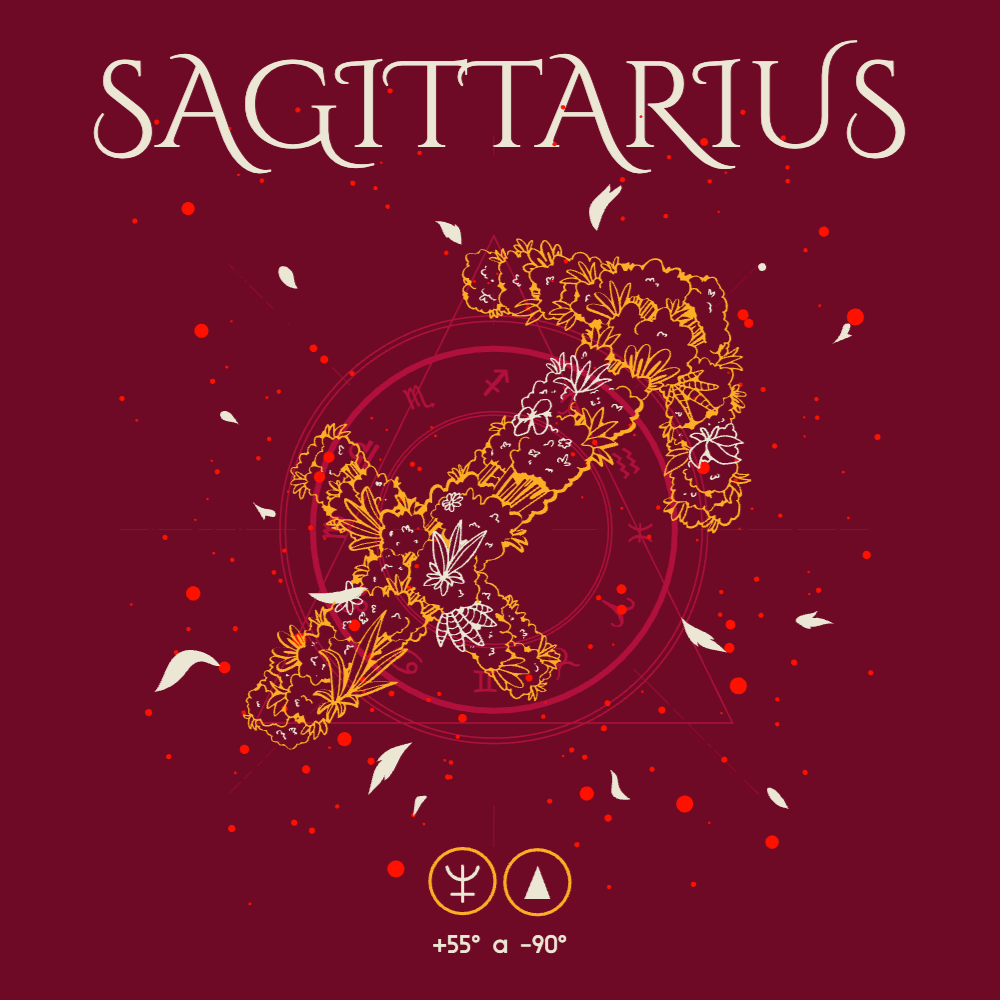 Floral zodiac Sagittarius editable t-shirt template | Create Merch