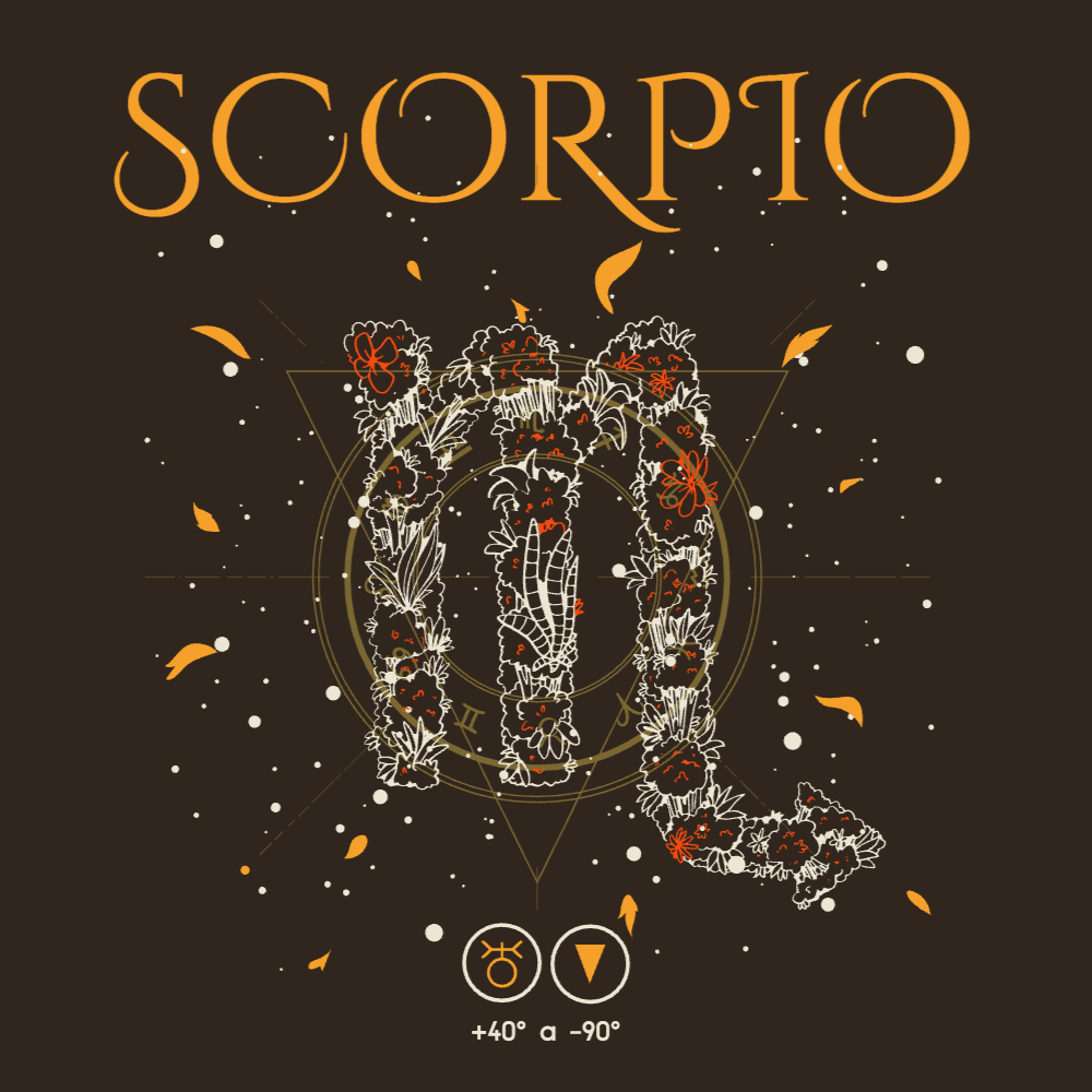 Floral zodiac Scorpio editable t-shirt template | Create Designs