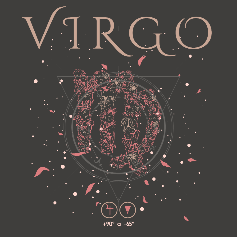 Floral zodiac VIrgo editable t-shirt template